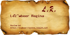 Löwbeer Regina névjegykártya